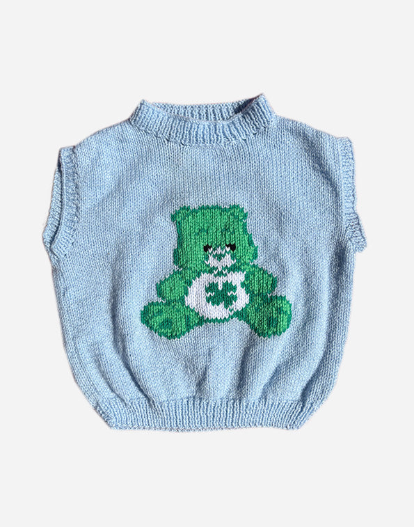 PULL SANS MANCHES BISOUNOURS - BLEU/VERT - 2 ANS