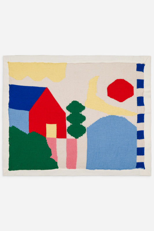 Couverture laine Choeur Coeur faite main