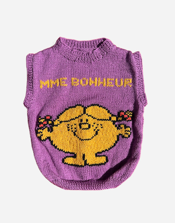 PULL SANS MANCHES MME BONHEUR - VIOLET - 4 ANS