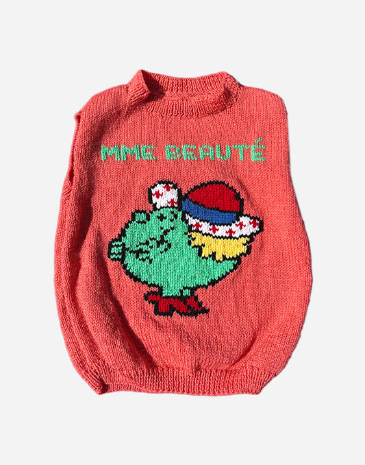 PULL SANS MANCHES MME BEAUTÉ - ORANGE - 6 ANS