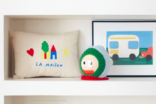 Coussin brodé Choeur Coeur x L'enfantin