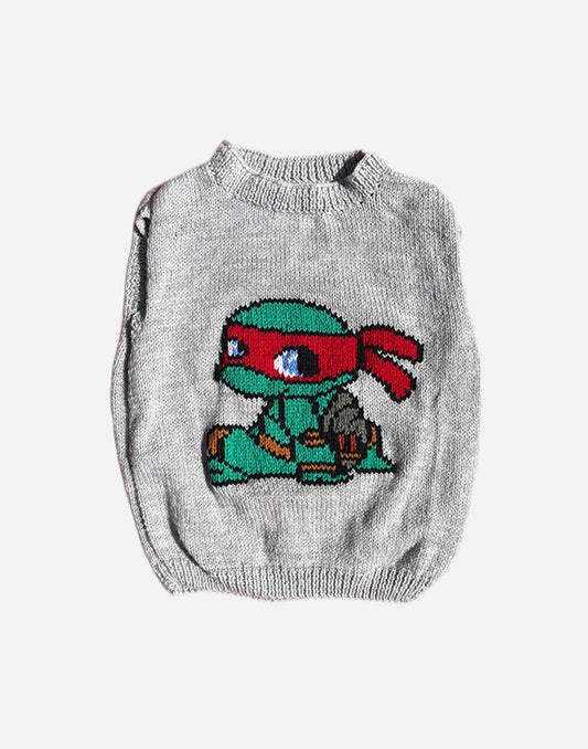 PULL SANS MANCHES GRIS/ROUGE - 6 ANS