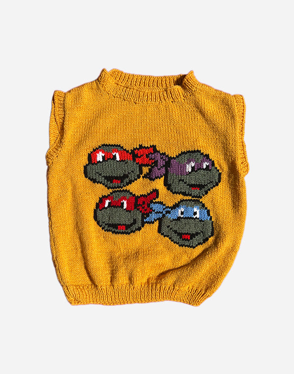 PULL SANS MANCHES TORTUE NINJA- JAUNE - 6 ANS