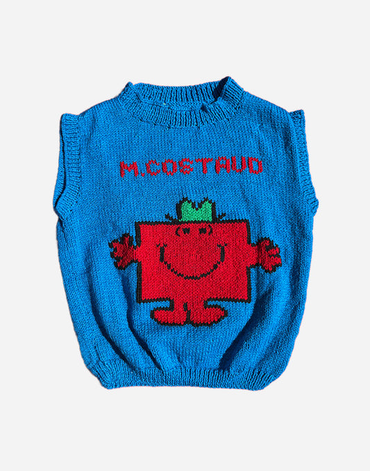 PULL SANS MANCHES  MR COSTAUD - BLEU - 6 ANS