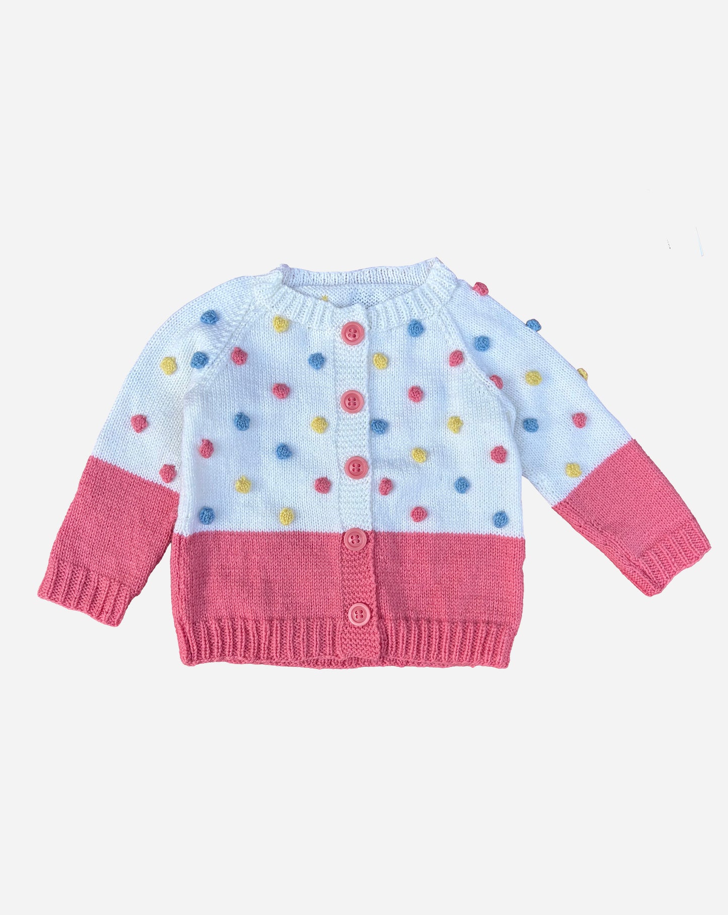 GILET À POMPONS ROSE